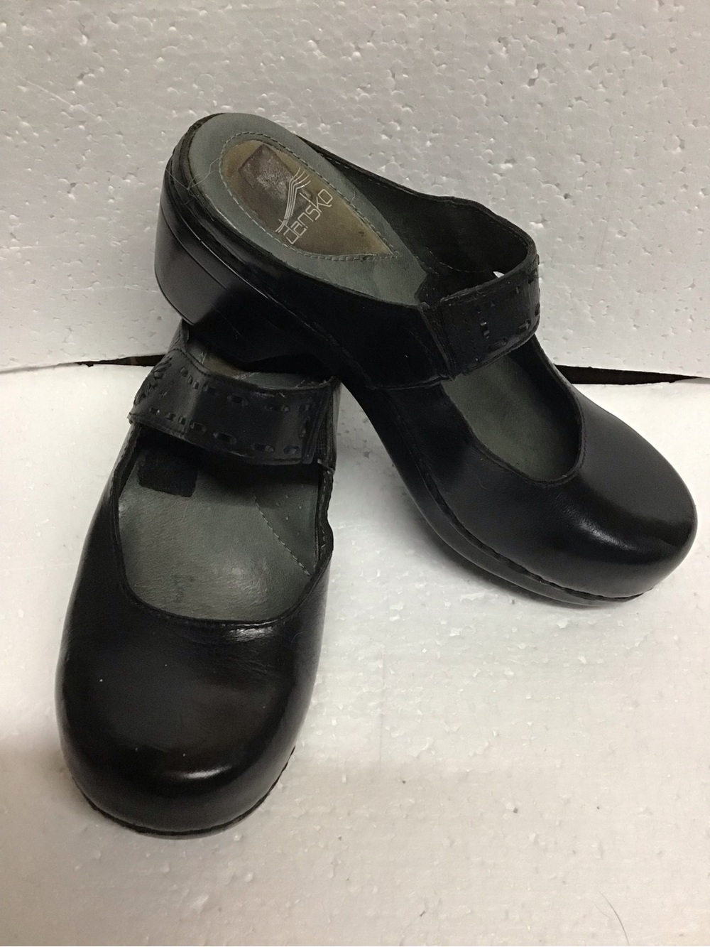 Dansko Black Mary Jane Strap Shoes